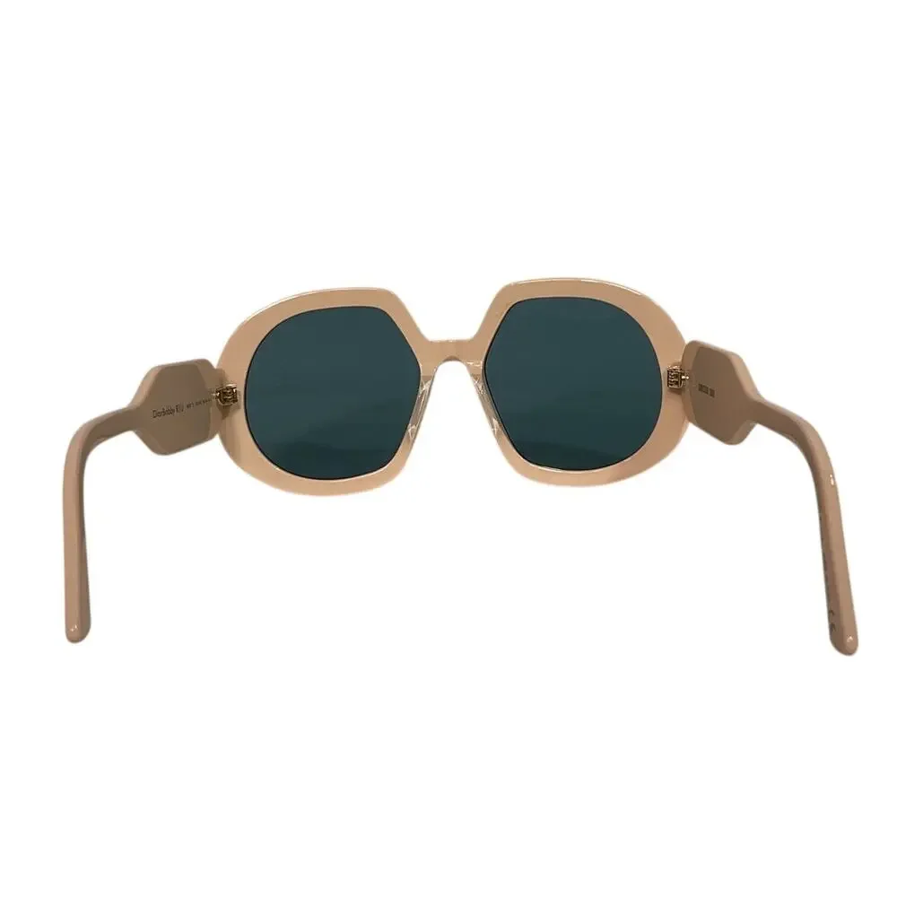 Dior Retro Shiny Pink Green 56mm Oval Sunglasses